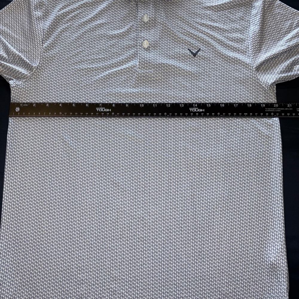 Callaway Mens Opti-Dri Golf Polo Shirt Blue White Geometric Basketweave Small - Picture 5 of 8
